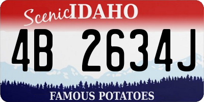 ID license plate 4B2634J