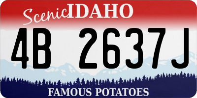 ID license plate 4B2637J