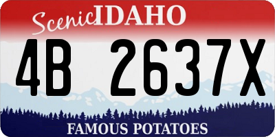 ID license plate 4B2637X