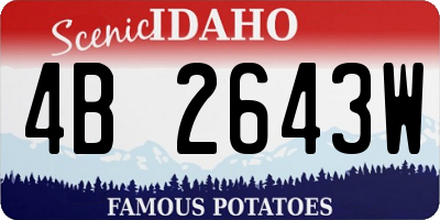 ID license plate 4B2643W