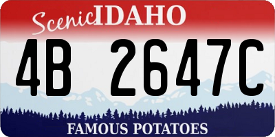 ID license plate 4B2647C