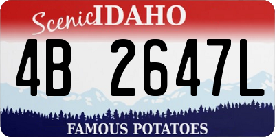 ID license plate 4B2647L