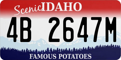ID license plate 4B2647M