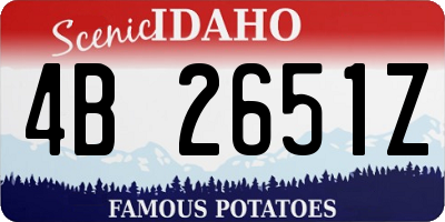 ID license plate 4B2651Z