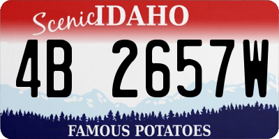 ID license plate 4B2657W