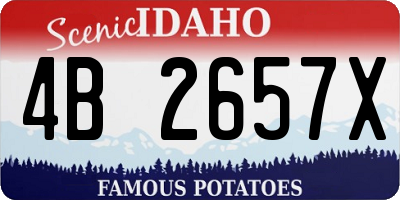 ID license plate 4B2657X