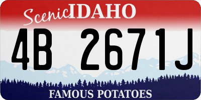 ID license plate 4B2671J