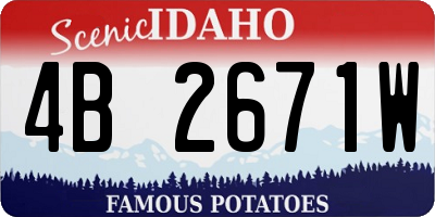 ID license plate 4B2671W