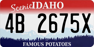 ID license plate 4B2675X