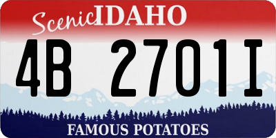 ID license plate 4B2701I