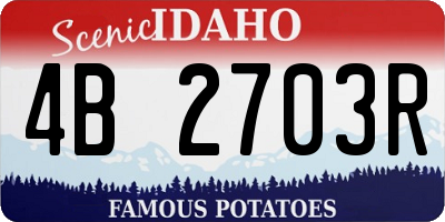 ID license plate 4B2703R