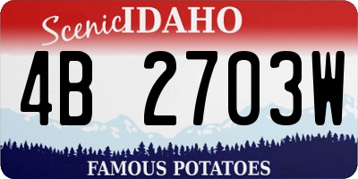 ID license plate 4B2703W