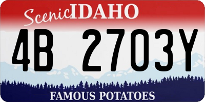 ID license plate 4B2703Y