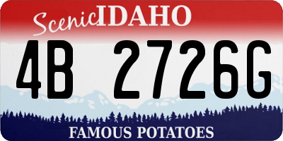 ID license plate 4B2726G