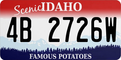 ID license plate 4B2726W