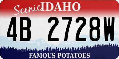 ID license plate 4B2728W