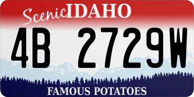 ID license plate 4B2729W