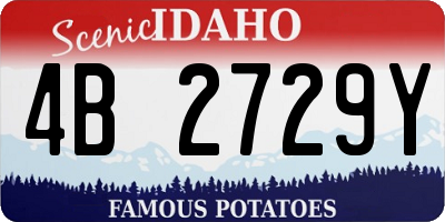 ID license plate 4B2729Y