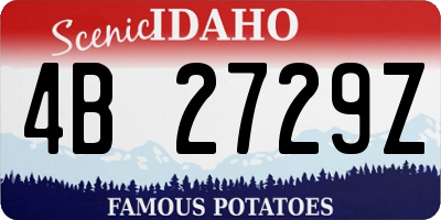 ID license plate 4B2729Z