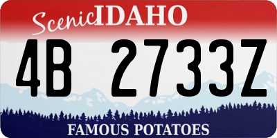 ID license plate 4B2733Z