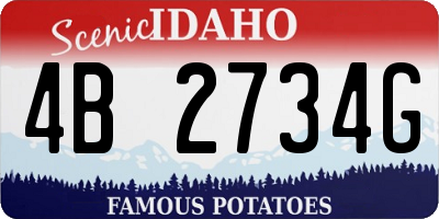 ID license plate 4B2734G