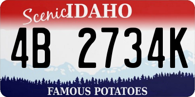 ID license plate 4B2734K