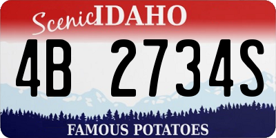 ID license plate 4B2734S