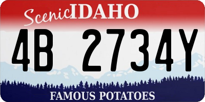 ID license plate 4B2734Y