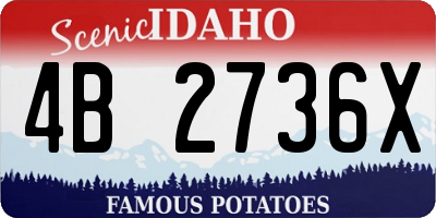 ID license plate 4B2736X