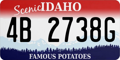 ID license plate 4B2738G