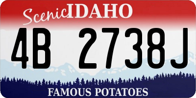 ID license plate 4B2738J