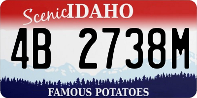 ID license plate 4B2738M