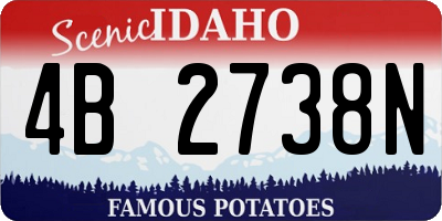 ID license plate 4B2738N