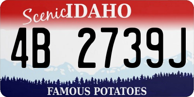 ID license plate 4B2739J