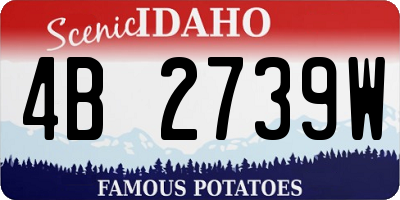 ID license plate 4B2739W
