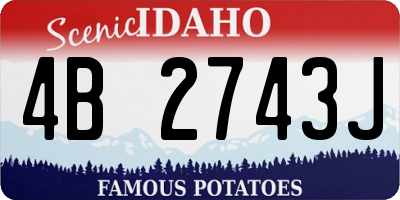 ID license plate 4B2743J