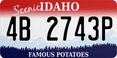 ID license plate 4B2743P