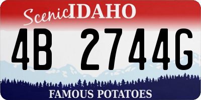 ID license plate 4B2744G