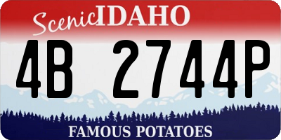 ID license plate 4B2744P