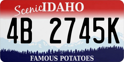 ID license plate 4B2745K