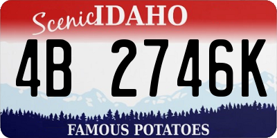 ID license plate 4B2746K