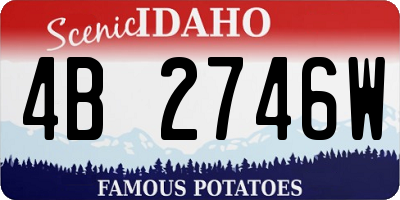 ID license plate 4B2746W