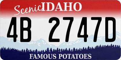ID license plate 4B2747D