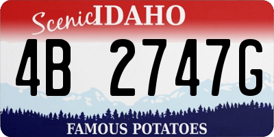 ID license plate 4B2747G