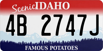 ID license plate 4B2747J