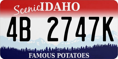 ID license plate 4B2747K
