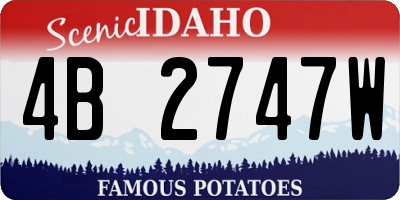 ID license plate 4B2747W