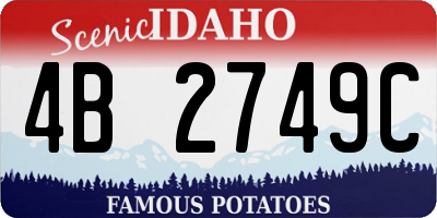 ID license plate 4B2749C