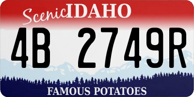 ID license plate 4B2749R
