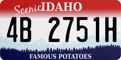 ID license plate 4B2751H